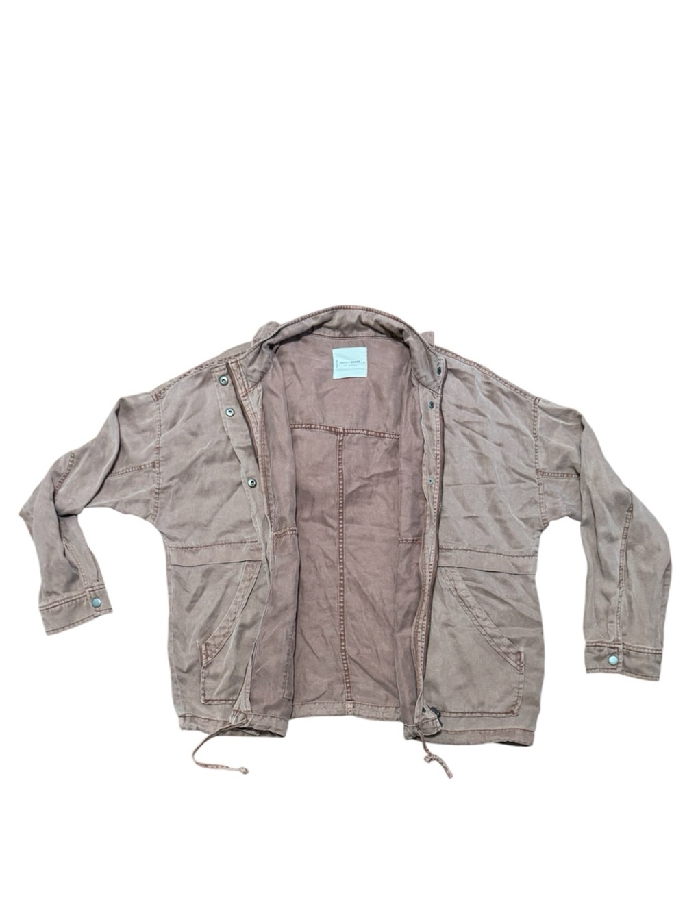 Linen Blend Field Utility Jacket in Dusty Pink
